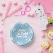 ベビー外は冷たいブルースノーフレーク赤ちゃんシャワー ペーパーボウル (パーティー)