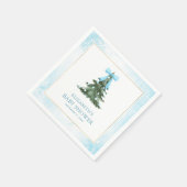 ベビー外は冷たいブルーボウ赤ちゃんシャワー スタンダードカクテルナプキン (角)