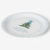 ベビー外は冷たいブルーボウ赤ちゃんシャワー ペーパープレート (アングル)