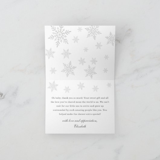 ベビー外は冷たいブルーボウ サンキューカード (内部)