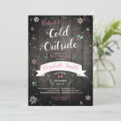 ベビー外は冷たいベビーガールバビシャワー 招待状 (スタンド正面)