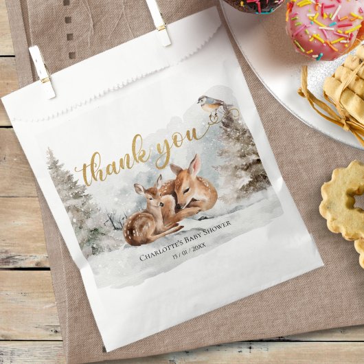 ベビー外は冷たいベビーシャワーサンキューカード フェイバーバッグ