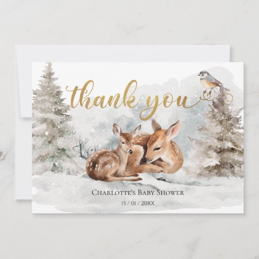 ベビー外は冷たいベビーシャワーサンキューカード 招待状 (正面)