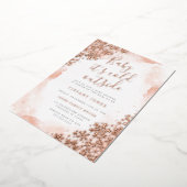 ベビー外は冷たいベビーシャワー 箔招待状 (回転した状態)