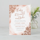 ベビー外は冷たいベビーシャワー 箔招待状 (立ち正面)