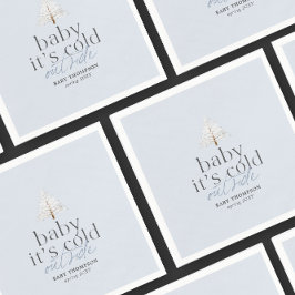 ベビー外は冷たいボーイブルーベビーシャワー スタンダードカクテルナプキン