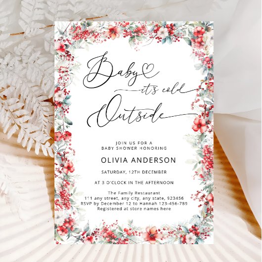 ベビー外は冷たいモダンフローラ 招待状