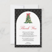 ベビー外は冷たいレッドボウ赤ちゃんシャワー サンキューカード (正面)