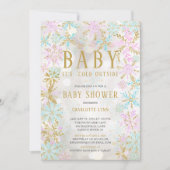 ベビー外は冷たい女の子か男の子のシャワー 招待状 (正面)