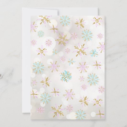 ベビー外は冷たい女の子か男の子のシャワー 招待状 (裏面)