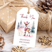 ベビー外は冷たい女の子のベビー鹿の赤ちゃんシャワー ギフトタグ