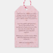 ベビー外は冷たい女の子のベビー鹿の赤ちゃんシャワー ギフトタグ (裏面)