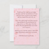 ベビー外は冷たい女の子のベビー鹿の赤ちゃんシャワー サンキューカード (裏面)