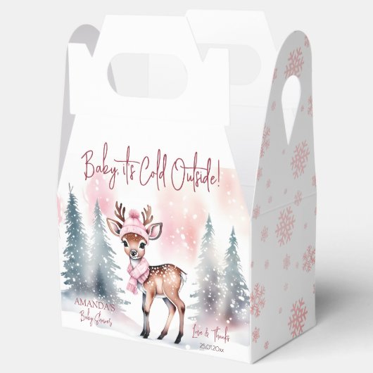 ベビー外は冷たい女の子のベビー鹿の赤ちゃんシャワー フェイバーボックス (オープン)