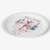 ベビー外は冷たい女の子のベビー鹿の赤ちゃんシャワー ペーパープレート (アングル)