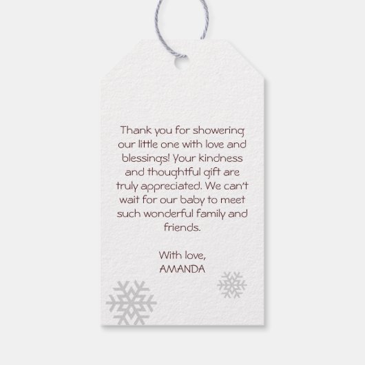 ベビー外は冷たい女の子の鹿の赤ちゃんシャワーの好意 ギフトタグ (裏面)