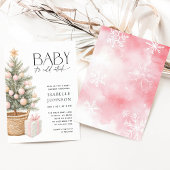 ベビー外は冷たい女の子クリスマスベビーシャワー 招待状