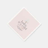 ベビー外は冷たい女の子ピンクの赤ちゃんシャワー スタンダードカクテルナプキン (角)