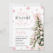 ベビー外は冷たい招待状、ベビーシャワー 招待状 (正面)