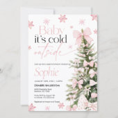 ベビー外は冷たい招待状、ベビーシャワー 招待状 (正面)