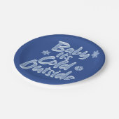 ベビー外は冷たい深いブルー凍っていクリスマス ペーパープレート (アングル)