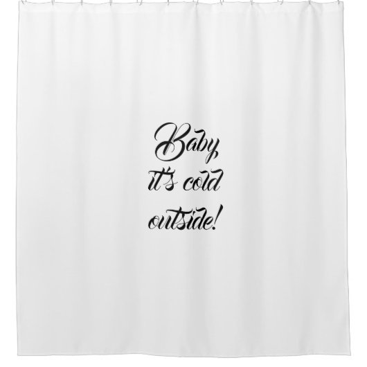 ベビー外は冷たい白カスタムいおもしろい可愛 シャワーカーテン (正面)