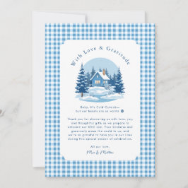 ベビー外は冷たい赤ちゃんシャワーありがとう サンキューカード