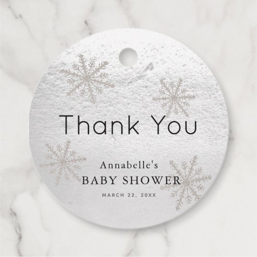 ベビー外は冷たい赤ちゃんシャワーありがとう フェイバータグ (裏面)