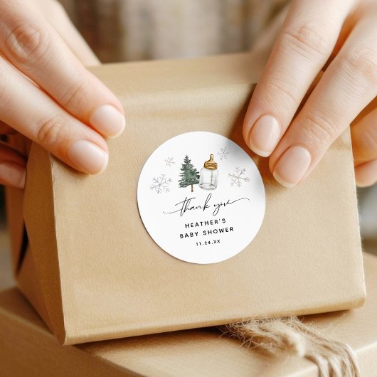 ベビー外は冷たい赤ちゃんシャワーありがとう ラウンドシール