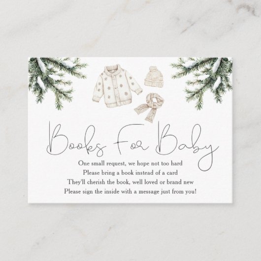 ベビー外は冷たい赤ちゃんシャワーベビー本 エンクロージャーカード (正面)
