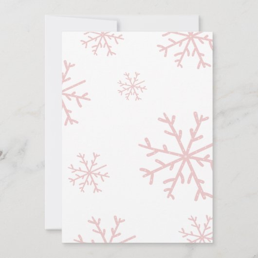 ベビー外は冷たい赤ちゃんシャワー招待状ピンク 招待状 (裏面)