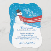 ベビー外は冷たい雪だるまクリスマスパーティー 招待状 (正面/裏面)