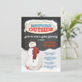 ベビー外は冷たい雪だるまベビースシャワー 招待状 (スタンド正面)