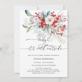 ベビー外は冷たい霜の降りたフローラ 招待状 (正面)