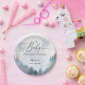 ベビー外は冷たい青い雪片シャワー ペーパープレート (パーティー)