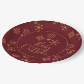 ベビー外は冷たい黄金の雪片 ペーパープレート (アングル)