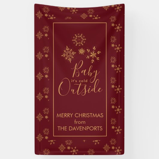 ベビー外は冷たい黄金の雪片 横断幕 (縦)