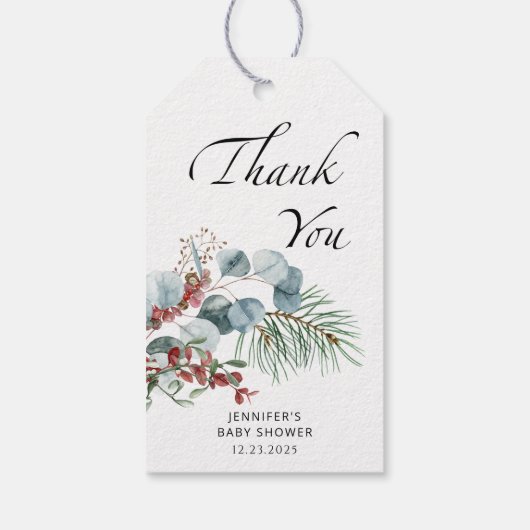 ベビー外は冷たくエバーグリーン感謝していギフトの外 ギフトタグ (裏面)