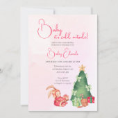 ベビー外は寒いかわいい冬の赤ちゃんシャワー 招待状 (正面)