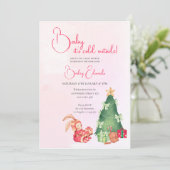ベビー外は寒いかわいい冬の赤ちゃんシャワー 招待状 (スタンド正面)