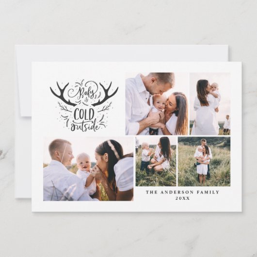 ベビー外は寒いがクリスマス休暇 シーズンカード (正面)