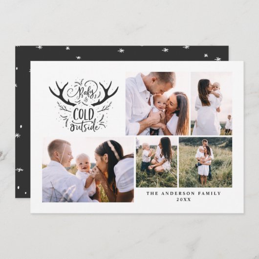 ベビー外は寒いがクリスマス休暇 シーズンカード (正面/裏面)