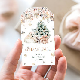 ベビー外は寒いクマの赤ちゃんシャワーありがとう ギフトタグ