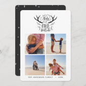 ベビー外は寒いスタグクリスマスホリデー シーズンカード (正面/裏面)