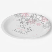 ベビー外は寒いスノーフレーク赤ちゃんシャワー紙 ペーパープレート (アングル)