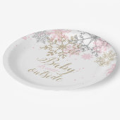 ベビー外は寒いスノーフレーク赤ちゃんシャワー紙 ペーパープレート (アングル)