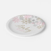 ベビー外は寒いスノーフレーク赤ちゃんシャワー ペーパープレート (アングル)