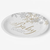 ベビー外は寒いスノーフレーク赤ちゃんシャワー ペーパープレート (アングル)