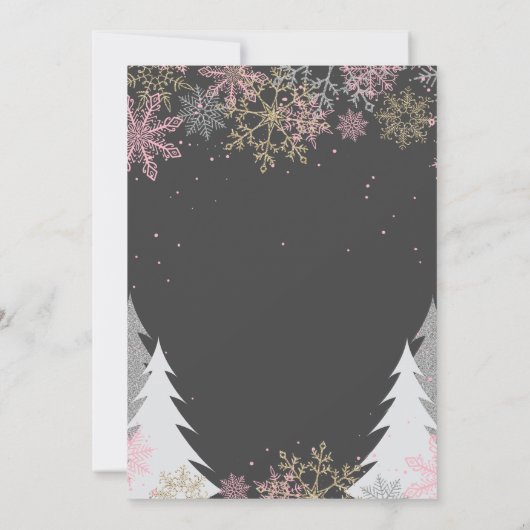 ベビー外は寒いスノーフレーク赤ちゃんシャワー 招待状 (裏面)