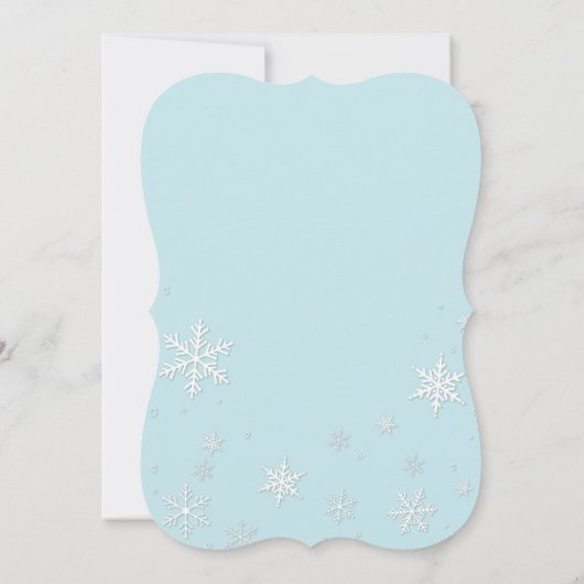 ベビー外は寒いスノーフレーク赤ちゃんシャワー 招待状 (裏面)